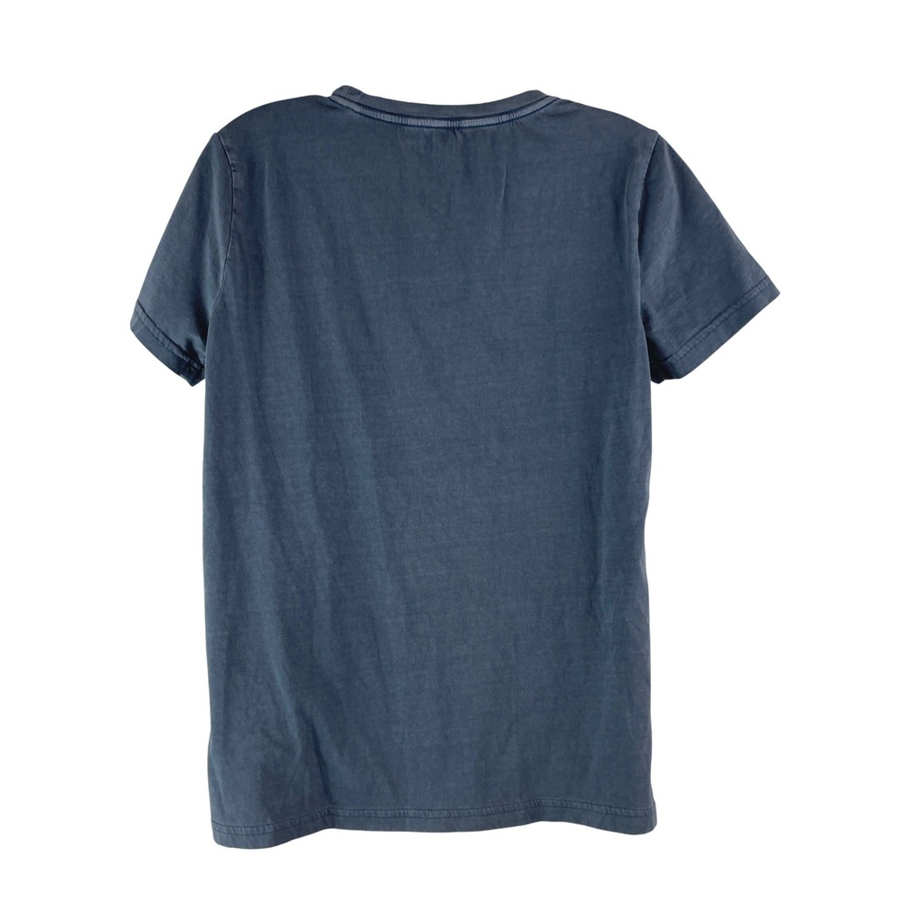 Lucky Brand T-Shirt Women M Blue Embroidered Butterfly Floral Boho Mandala Tee - Picture 3 of 7